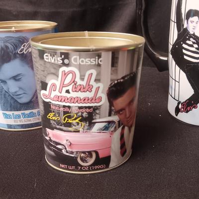 ELVIS TRAVEL MUG AND POWDERED DRINKS IN ELVIS TINS