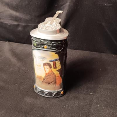 STONEWARE AND PEWTER "HEARTBREAK HOTEL" STEIN
