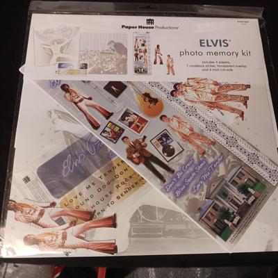 SCRAP BOOKING ELVIS STAMP AND CUT-OUTS, GREETING CARDS AND NOTE PAD
