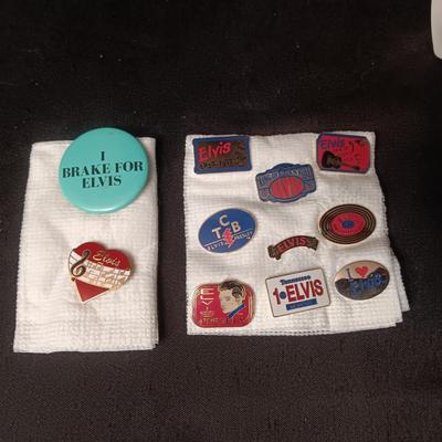 A VARIETY OF ELVIS PINS