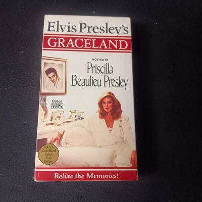 "ELVIS" COFFEE TABLE BOOK AND 2 VHS TAPES