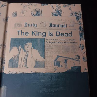 "ELVIS" COFFEE TABLE BOOK AND 2 VHS TAPES