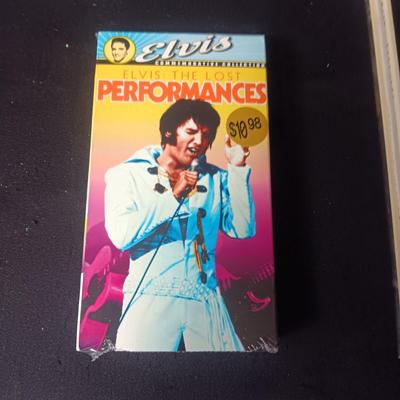 "ELVIS" COFFEE TABLE BOOK AND 2 VHS TAPES