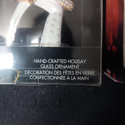 KURT ADLER ELVIS GLASS ORNAMENT AND A PLASTIC ORNAMENT