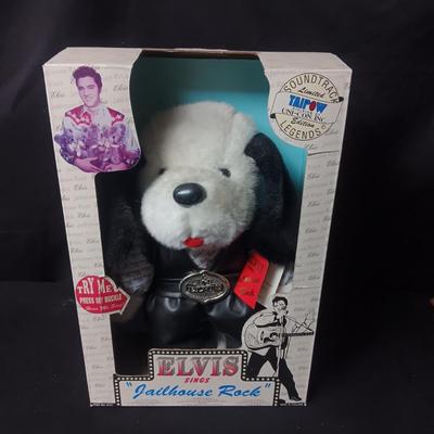SINGING ELVIS PLUSH DOG "JAILHOUSE ROCK"