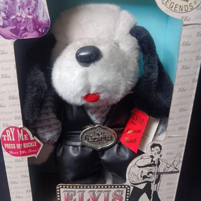SINGING ELVIS PLUSH DOG "JAILHOUSE ROCK"