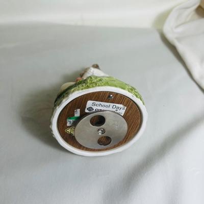 School Days Cat Riding A Tricycle Otagiri Japan Rotating Music Box