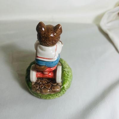 School Days Cat Riding A Tricycle Otagiri Japan Rotating Music Box