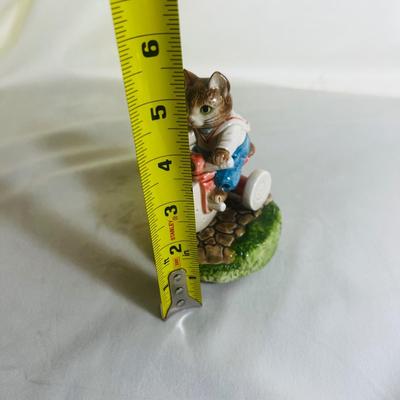 School Days Cat Riding A Tricycle Otagiri Japan Rotating Music Box