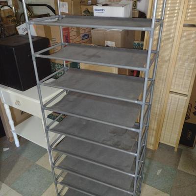 Shoe Organizer with Fabric Shelves