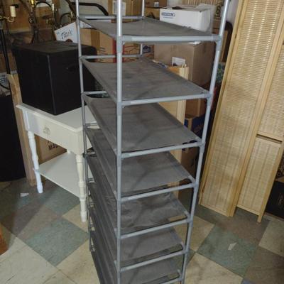Shoe Organizer with Fabric Shelves
