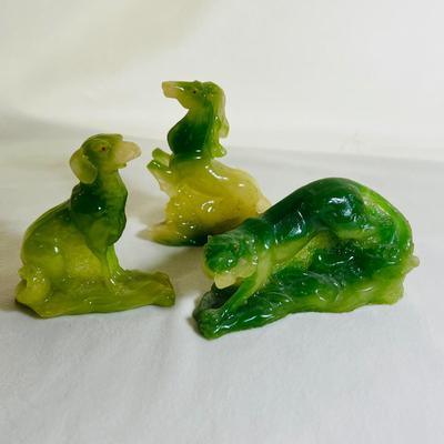 Green Animal Figurines Art Décor Synthetic