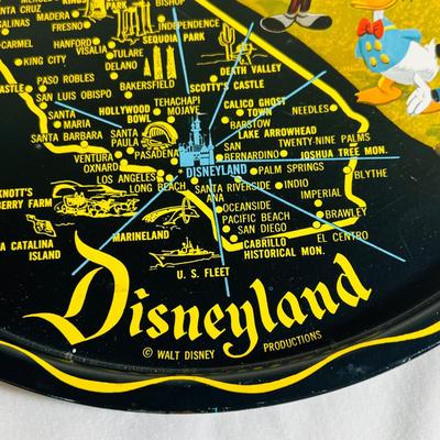 VTG California Disneyland Walt Disney Tray Plate Decorative Tin Souvenir Park
