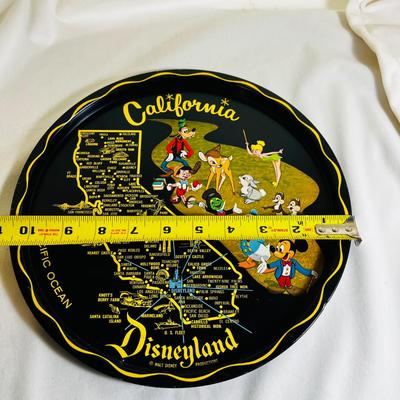 VTG California Disneyland Walt Disney Tray Plate Decorative Tin Souvenir Park