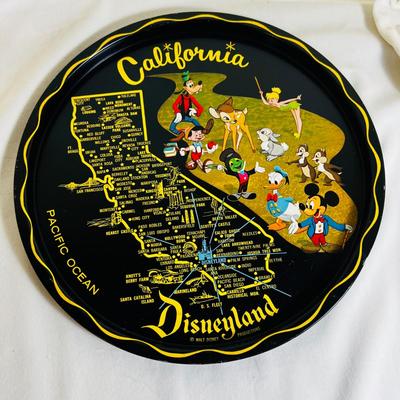 VTG California Disneyland Walt Disney Tray Plate Decorative Tin Souvenir Park