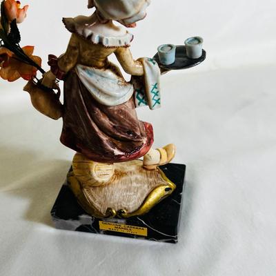 Vtg Italian Depose Genuine CARRARA Marble Serving Girl Figurine Statue Simonelli