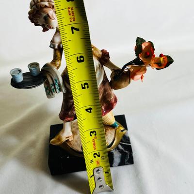 Vtg Italian Depose Genuine CARRARA Marble Serving Girl Figurine Statue Simonelli