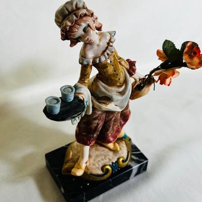 Vtg Italian Depose Genuine CARRARA Marble Serving Girl Figurine Statue Simonelli
