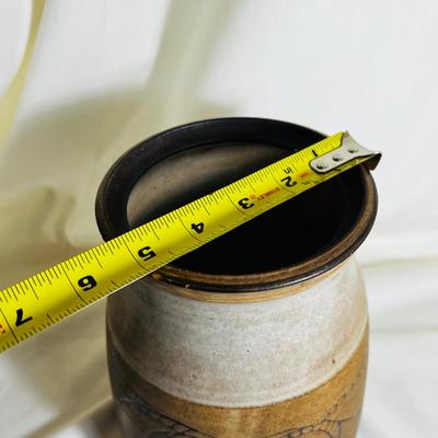 Signed Art Studio Vtg Pottery Folk Primitive Tribal Vase