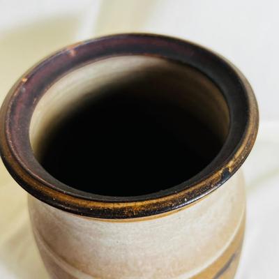 Signed Art Studio Vtg Pottery Folk Primitive Tribal Vase