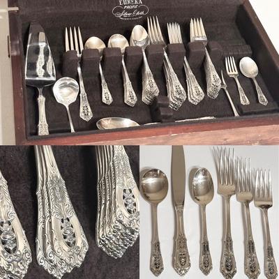 STERLING ~ Wallace Silver ~ "Rose Point" ~ (1934) ~ Gorgeous ~ 60 Piece Set