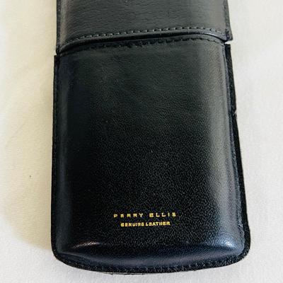 Perry Ellis Black Leather Pocket Cigar Holder
