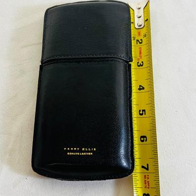 Perry Ellis Black Leather Pocket Cigar Holder