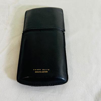 Perry Ellis Black Leather Pocket Cigar Holder