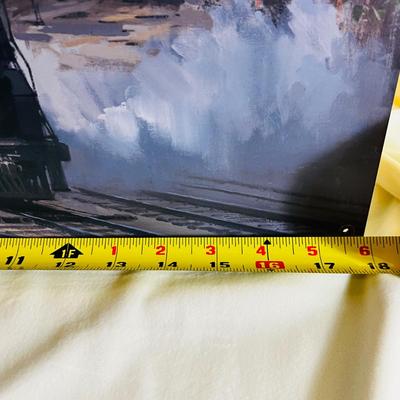 David Tutwiler Train Painting on a Metal Plate