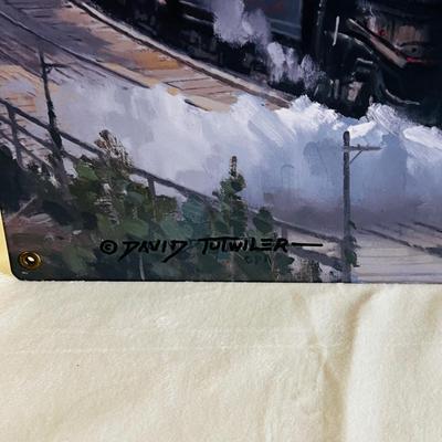 David Tutwiler Train Painting on a Metal Plate