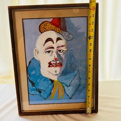 Vintage Clown Painting Art Deco