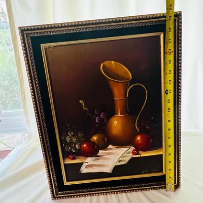 Nita Scott (1895-1965) - Original Oil Painting of Fruit and Flagon