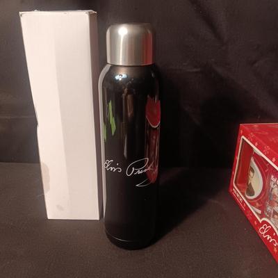 ELVIS PRESLEY STEEL WATER BOTTLE AND MUG GIFT SET