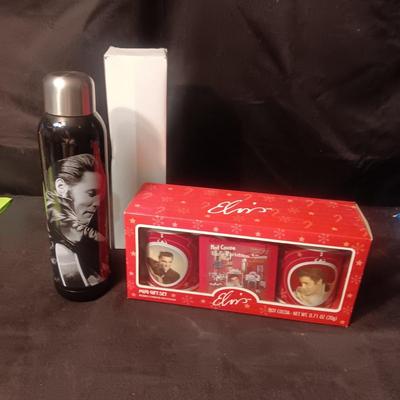 ELVIS PRESLEY STEEL WATER BOTTLE AND MUG GIFT SET