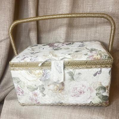 Vintage Floral Sewing Basket