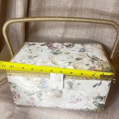 Vintage Floral Sewing Basket