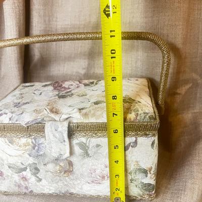 Vintage Floral Sewing Basket
