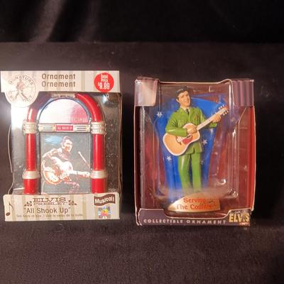 2 ELVIS CHRISTMAS ORNAMENTS