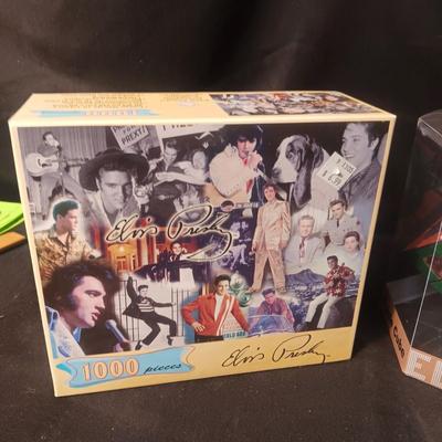 ELVIS JIGSAW PUZZLE AND AN ELVIS PUZZLE/RUBIX CUBE LIKE