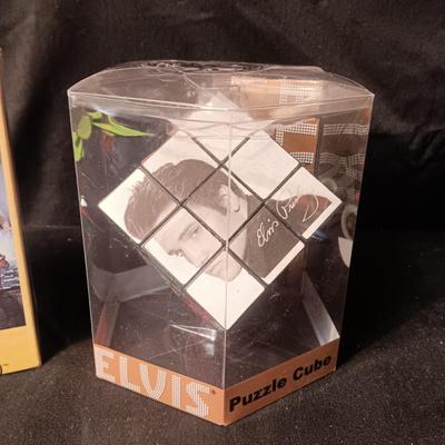 ELVIS JIGSAW PUZZLE AND AN ELVIS PUZZLE/RUBIX CUBE LIKE