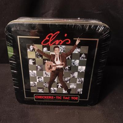 SEALED ELVIS CHECKERS & TIC-TAC-TOE GAME IN TIN BOX