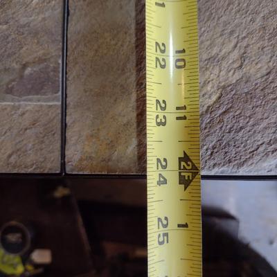 Metal Frame Side Table with Stone Tile Top- Choice A