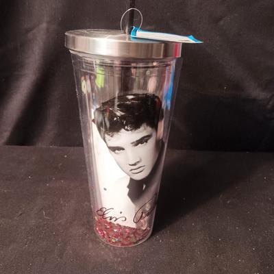 ELVIS 20" INSULATED CUP W/STRAW & 2 BUMPER STICKERS