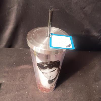 ELVIS 20" INSULATED CUP W/STRAW & 2 BUMPER STICKERS