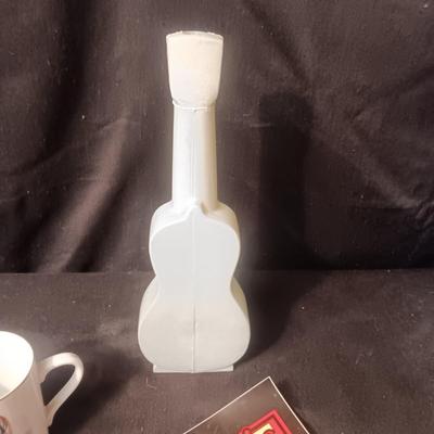 ELVIS GLASS GUITAR VASE, COFFEE MUG AND BUMPER STICKER