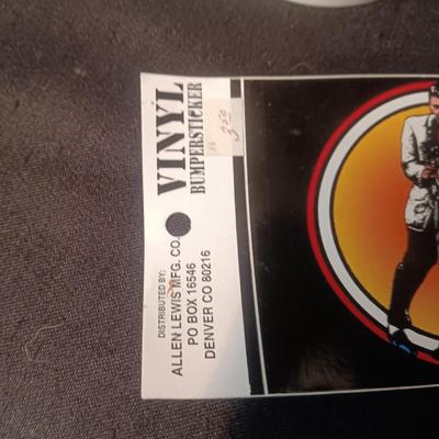 ELVIS GLASS GUITAR VASE, COFFEE MUG AND BUMPER STICKER