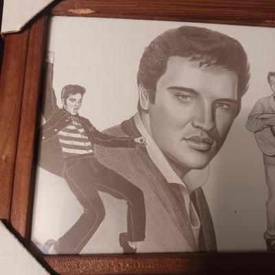 ELVIS FRAMED SHEET MUSIC AND SKETCH OF ELVIS