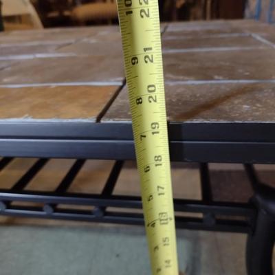 Metal Frame Coffee Table with Stone Tile Top