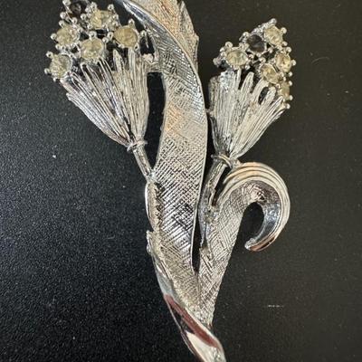 Sterling floral brooch