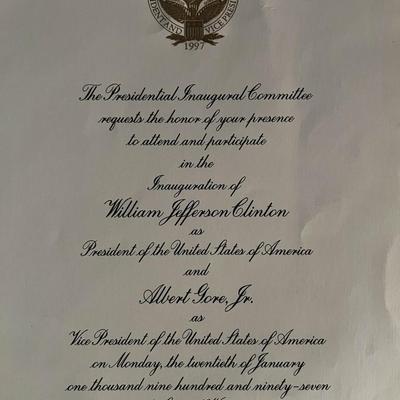 1997 Bill Clinton Inauguration invitation